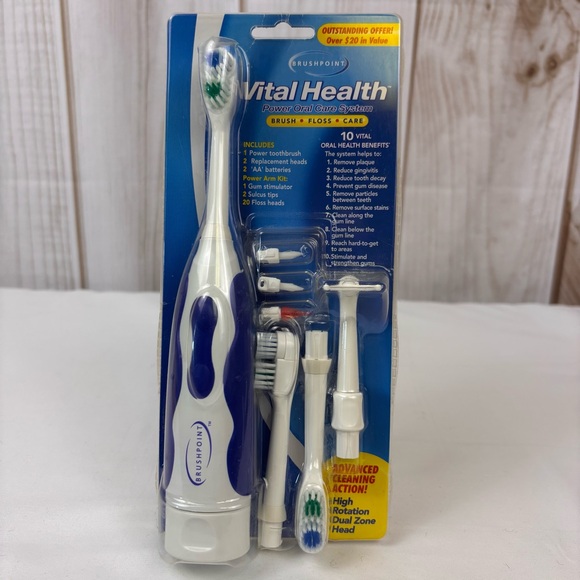 BrushPoint Vital Health Power Oral Care System Battery Operated Toothbrush New - Picture 1 of 8